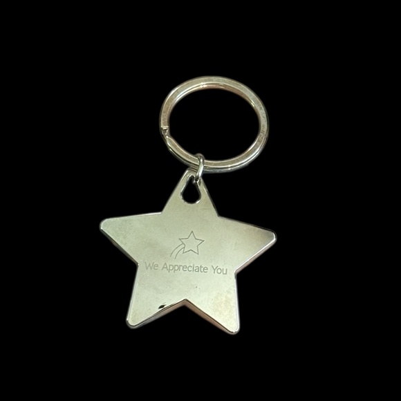 NEW "We Appreciate You" Silver Star Engraved Keychain Key Ring Teacher - Picture 2 of 4
